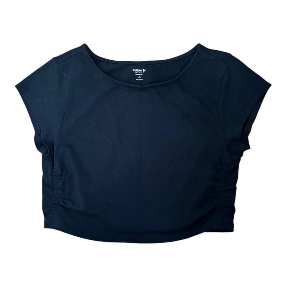black old navy ruched cropped top
